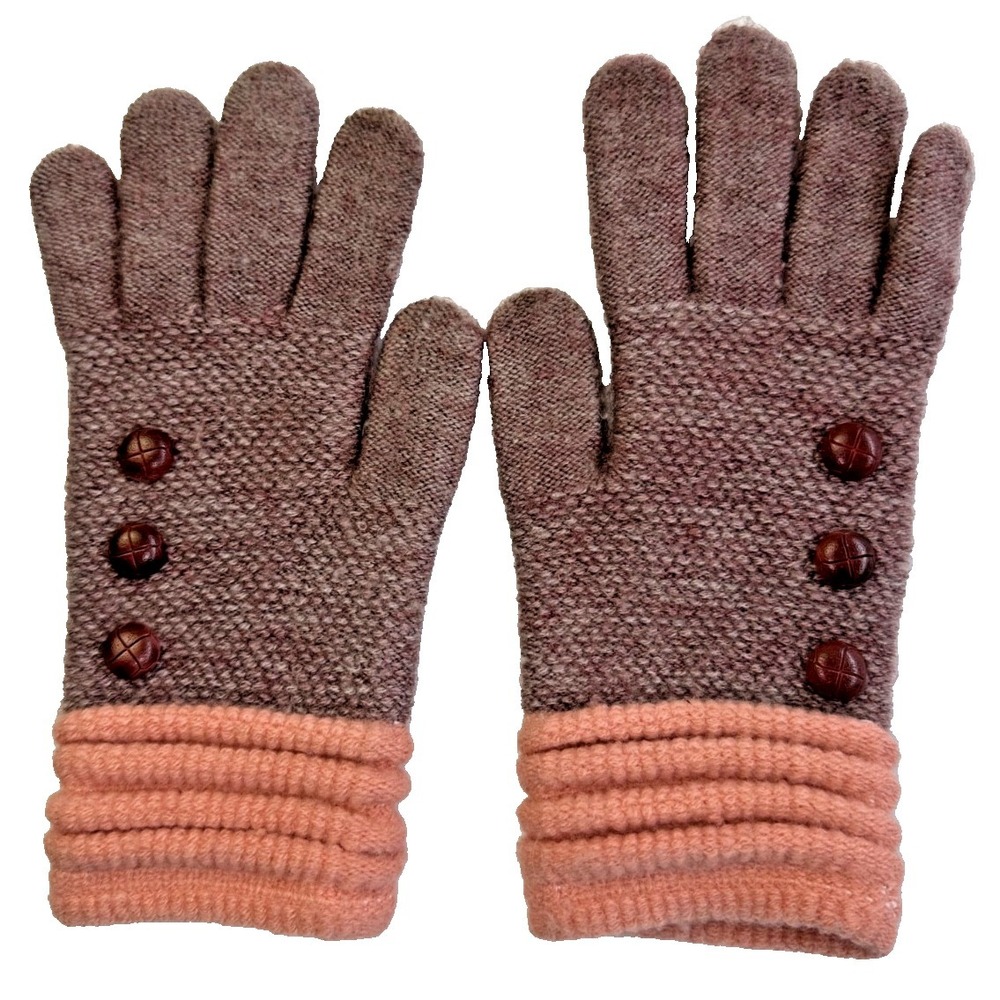 Britt's Knits Womens Winter Gloves OSFM Soft Knit 3 Button Accent Classic Style